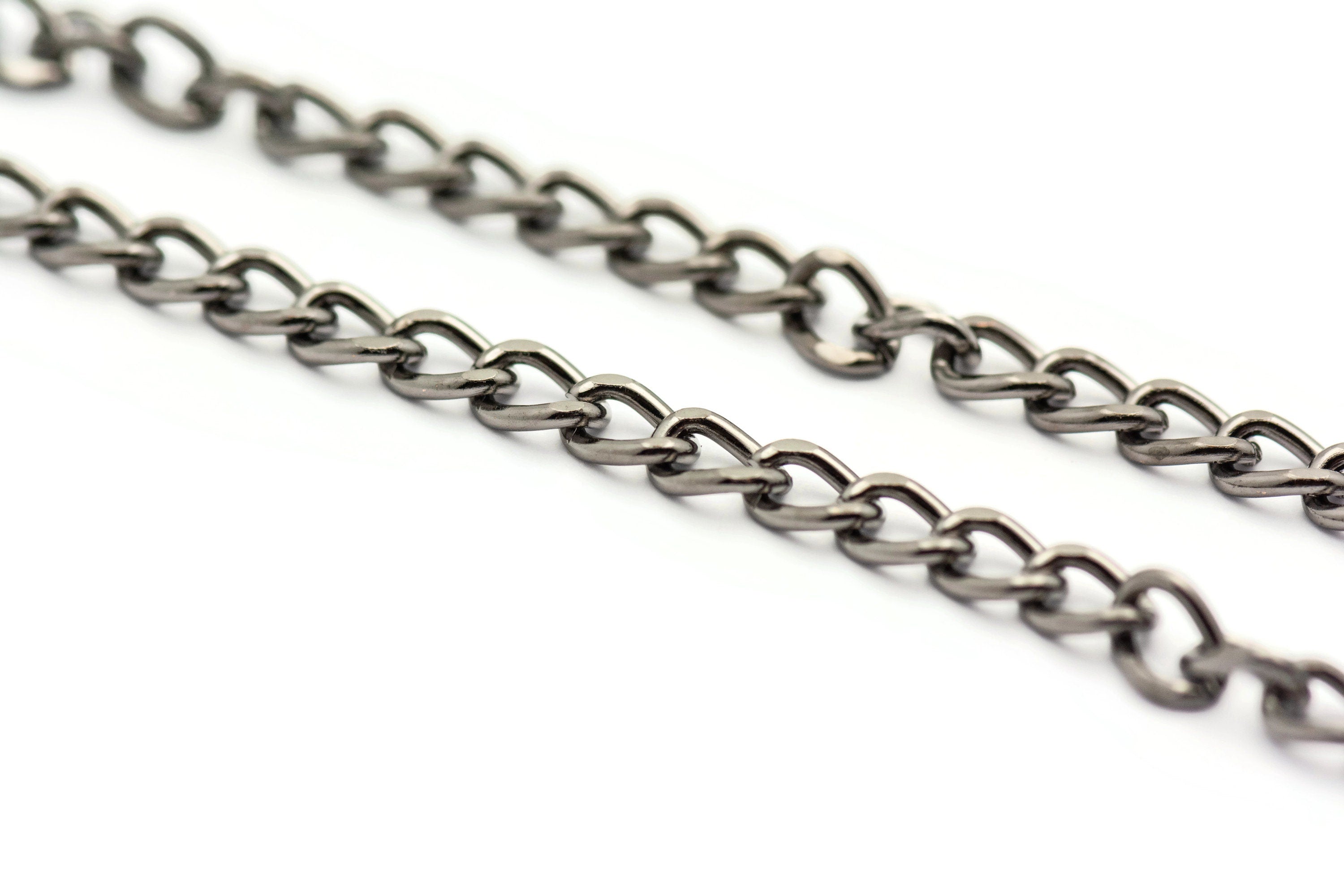 Gunmetal Pocket Watch Chain, Pocket Watch Accessories, Pocket Chain