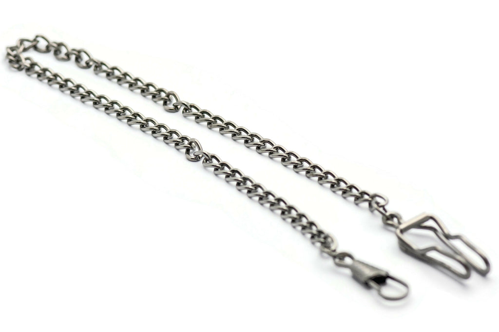 Gunmetal Pocket Watch Chain, Pocket Watch Accessories, Pocket Chain