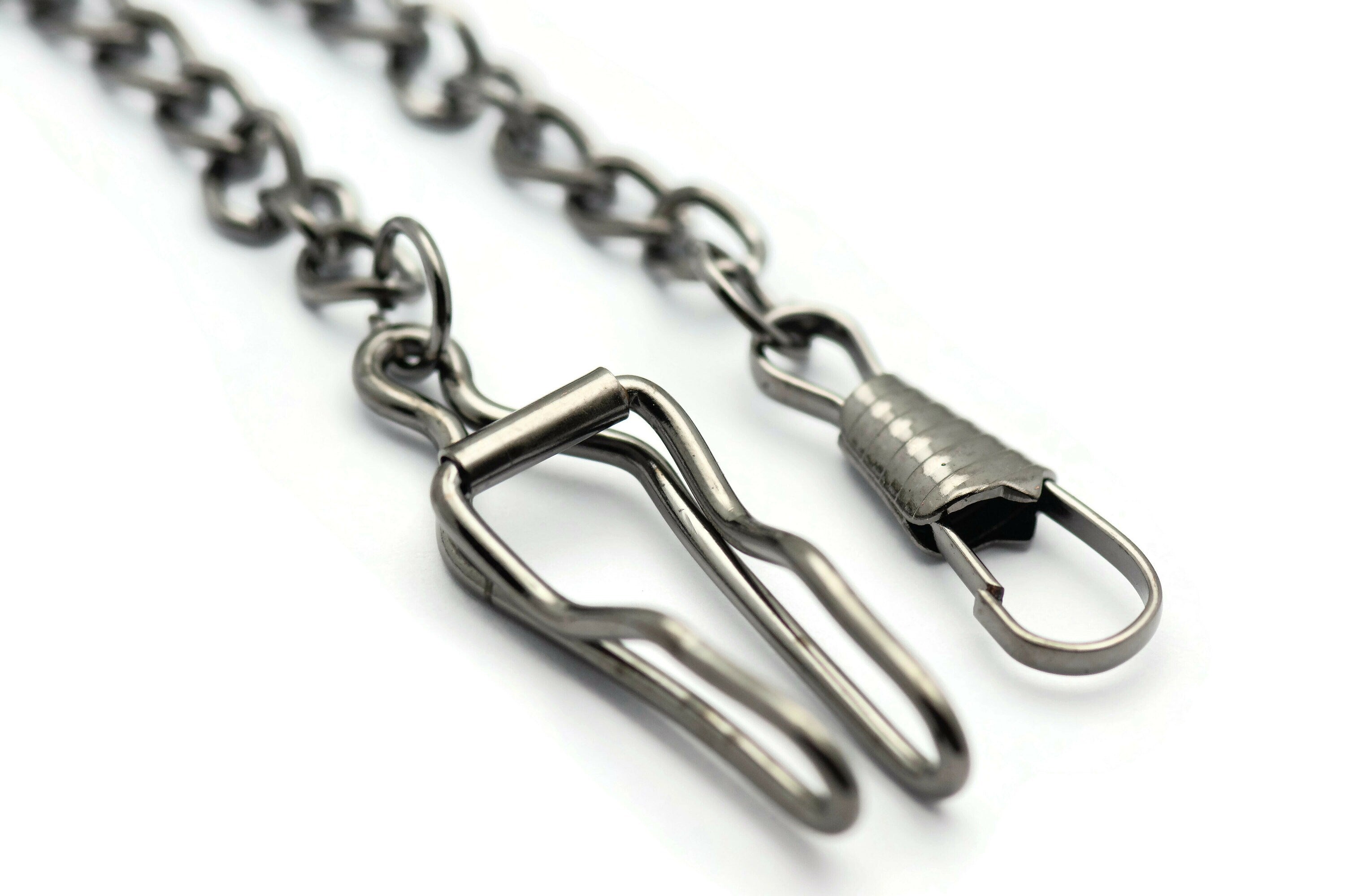 Gunmetal Pocket Watch Chain, Pocket Watch Accessories, Pocket Chain