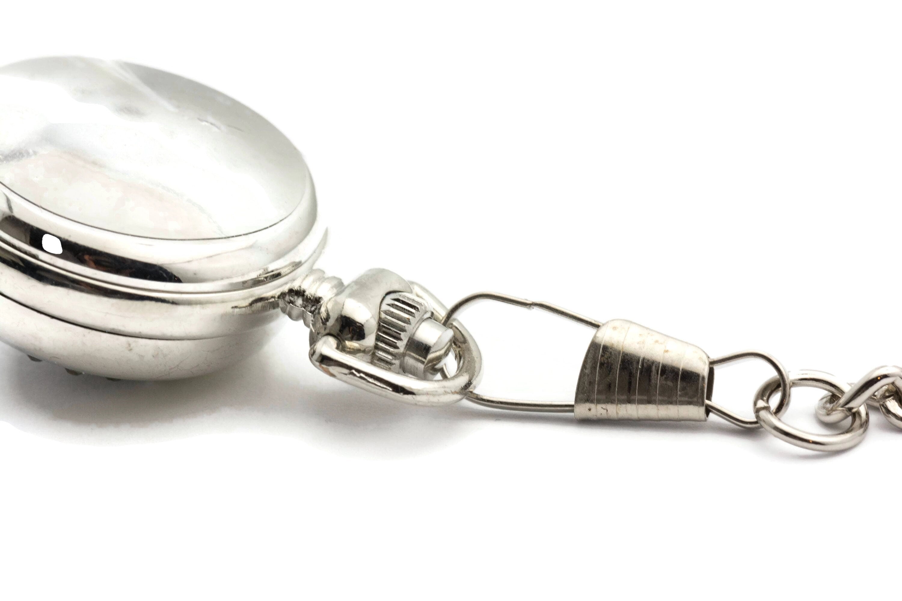Silver Pocket Watch Chain, Pocket Watch Accessories, Pocket Chain