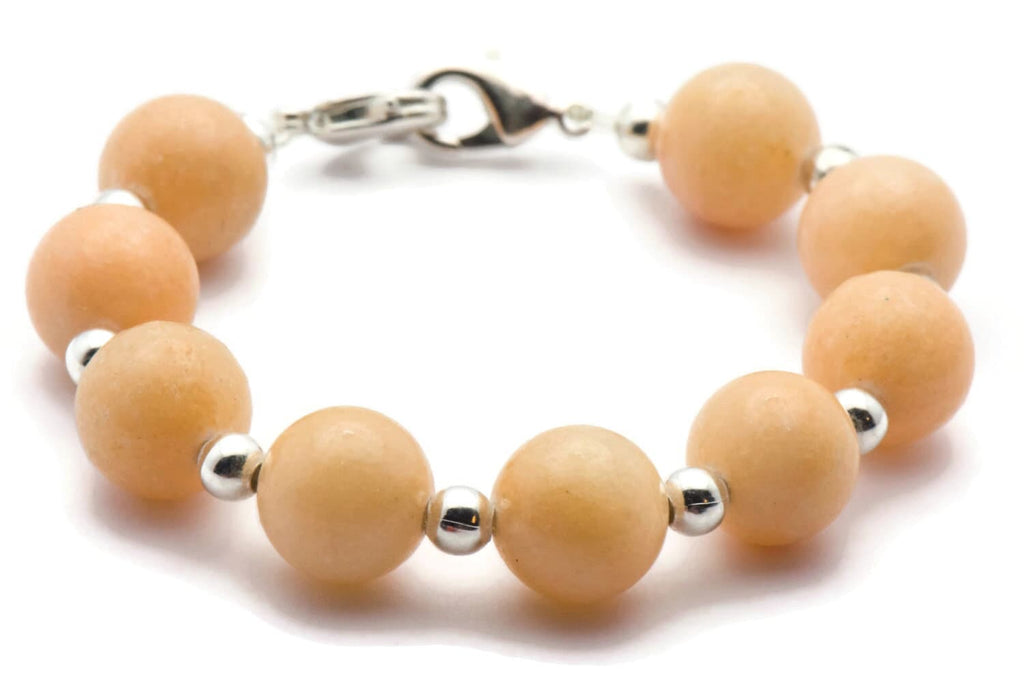 Aragonite Stretch Interchangeable Beaded Bracelet Watch Band • Medical ID Bracelet • Bracelet Watch Band