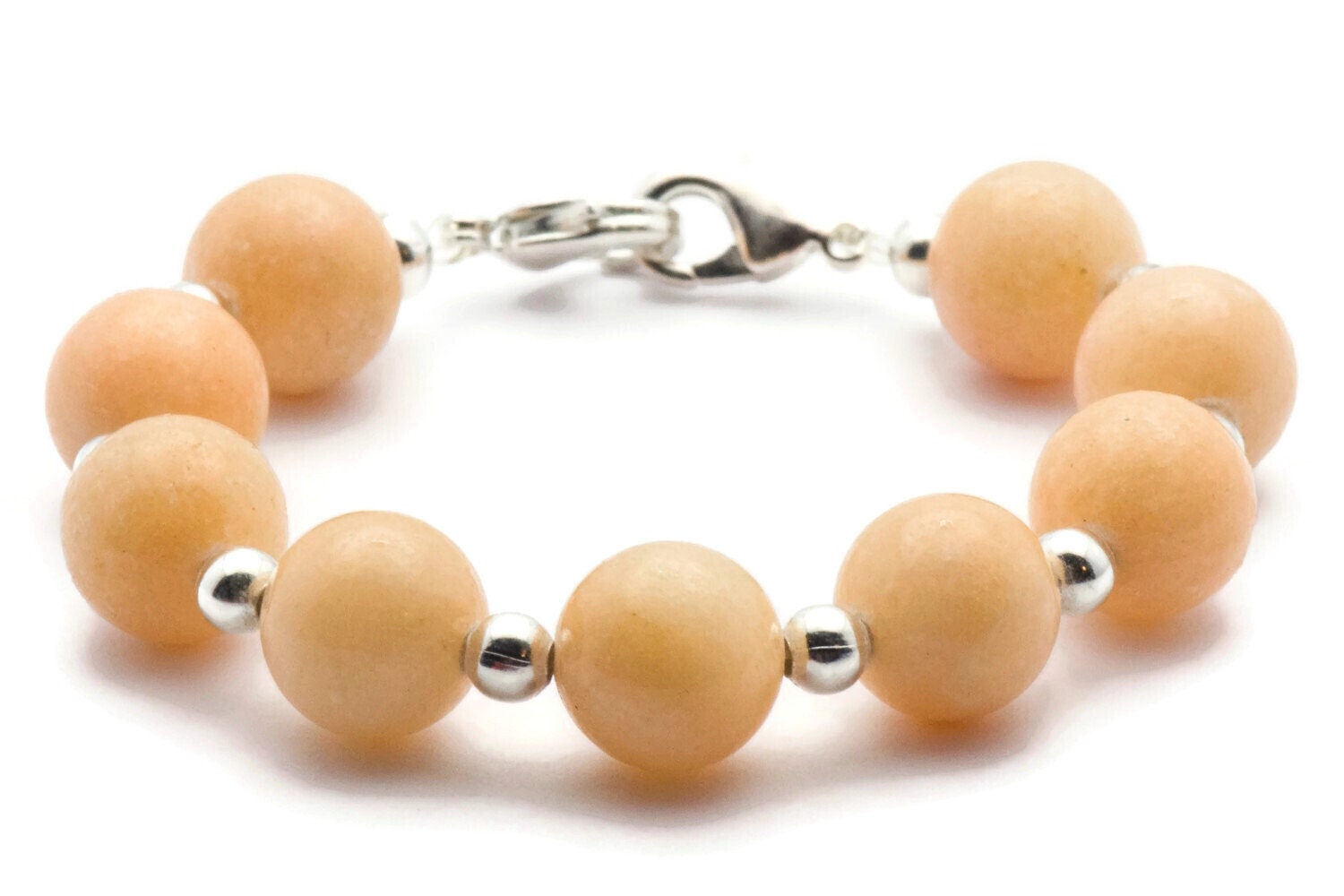 Aragonite Stretch Interchangeable Beaded Bracelet Watch Band • Medical ID Bracelet • Bracelet Watch Band