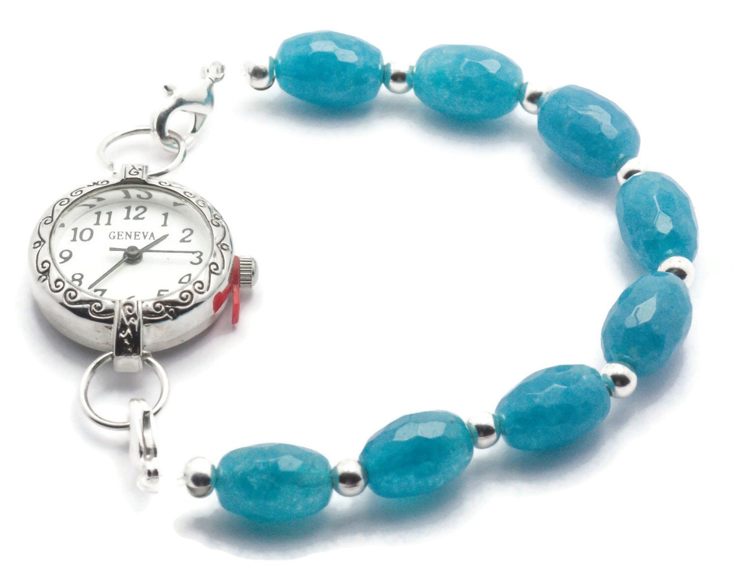 Angelite Blue Stretchy Interchangeable Watch Band • Medical ID Bracelet • Bracelet Watch Band • Gemstone Stretch Watch Band