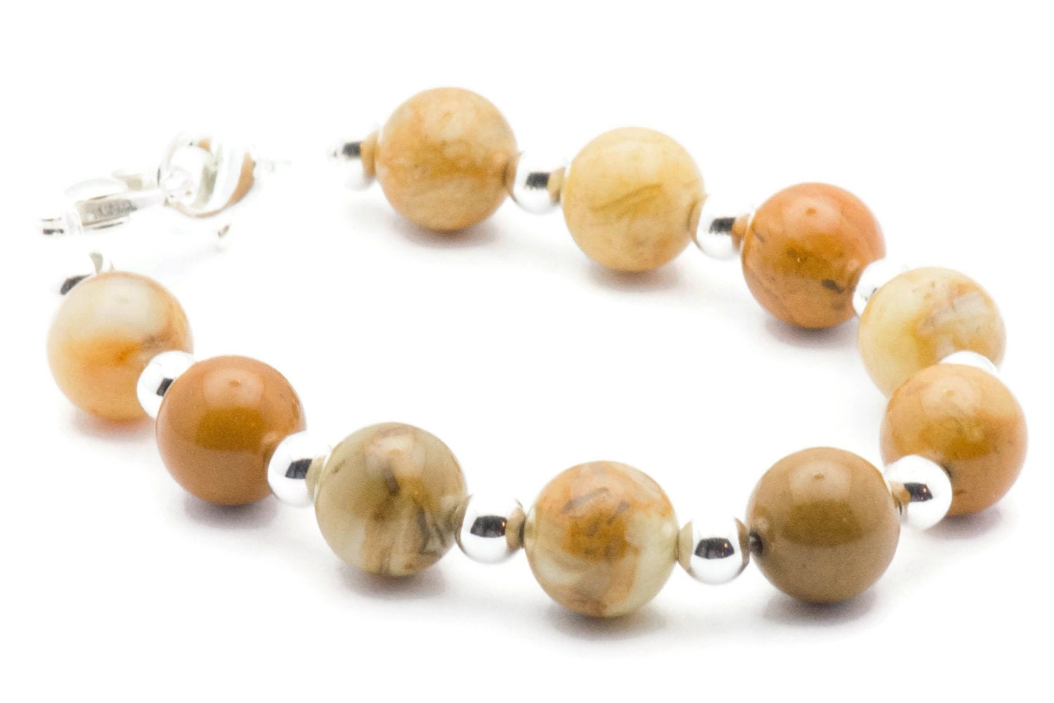 Yellow Jasper Stretch Interchangeable Beaded Bracelet Watch Band • Medical ID Bracelet • Bracelet Watch Band