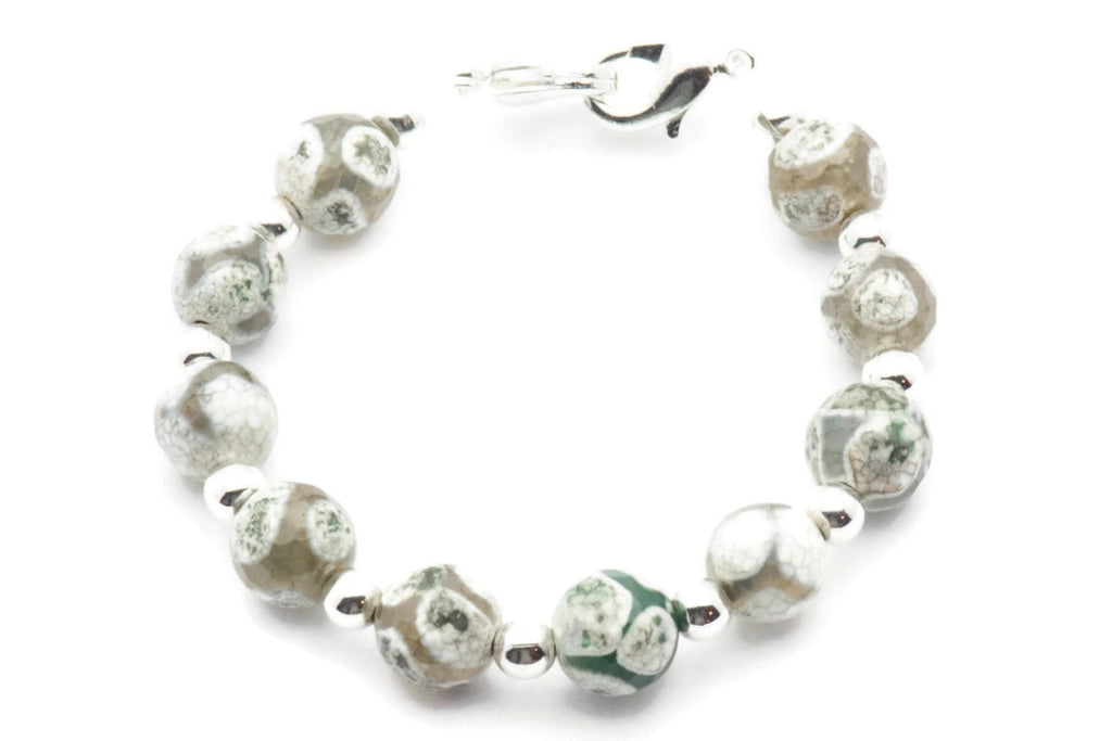 Green Agate Stretch Interchangeable Beaded Bracelet Watch Band • Medical ID Bracelet • Bracelet Watch Band