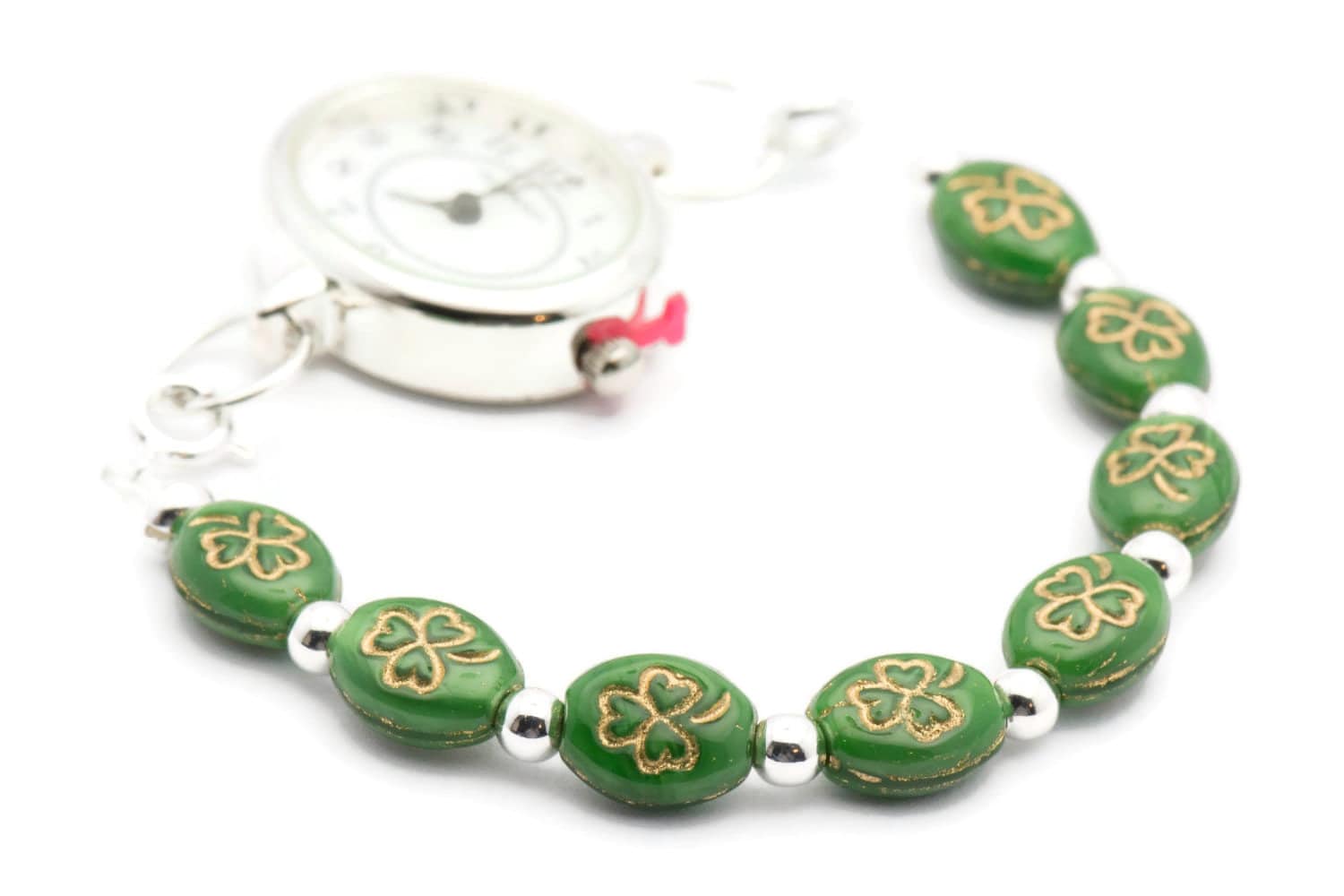 Green Clover Bracelet Watch Band • Interchangeable Band • Stretch Watch Band • Medical ID Bracelet