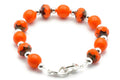 Orange Zest Glass Beaded Bracelet Watch Band • Medical ID Bracelet • Handmade Watch Band • Stretch Watch Band