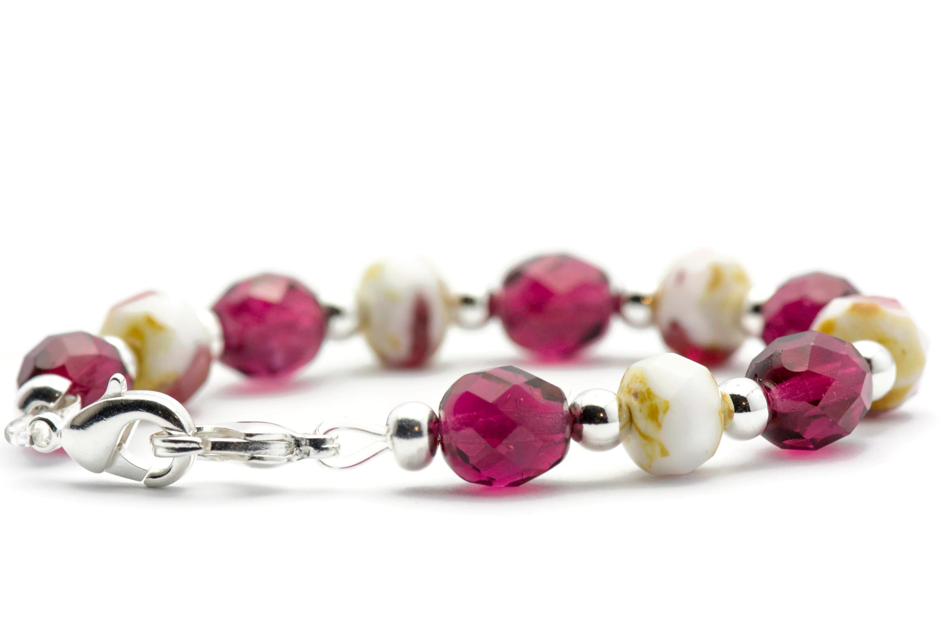 Grape Jelly Glass Beaded Bracelet Watch Band • Medical ID Bracelet • Handmade Watch Band • Stretch Watch Band • Czech Glass Beaded Band