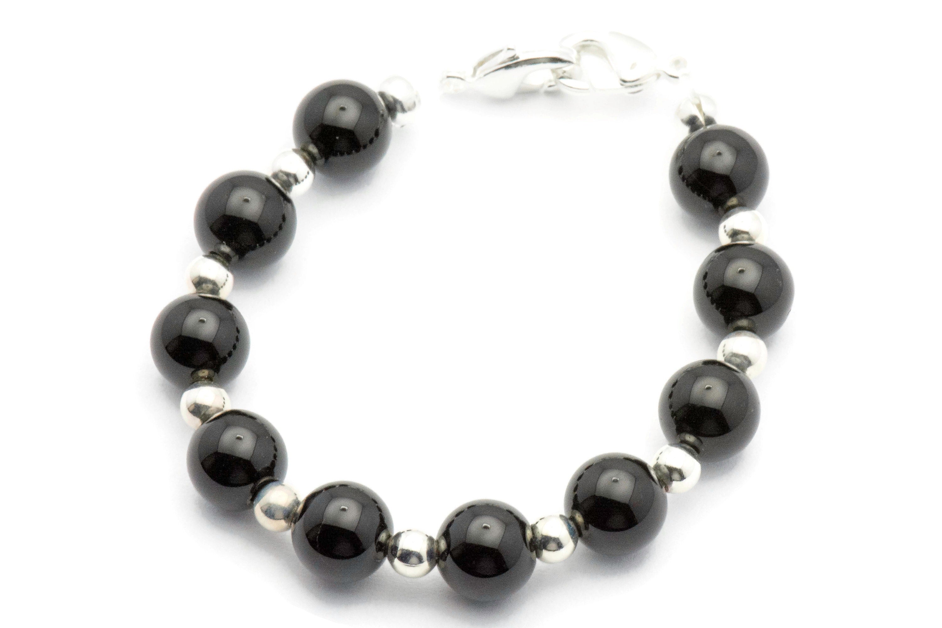 Black Onyx Beaded Bracelet Watch Band • Medical ID Bracelet • Handmade Watch Band • Gemstone Stretch Watch Band