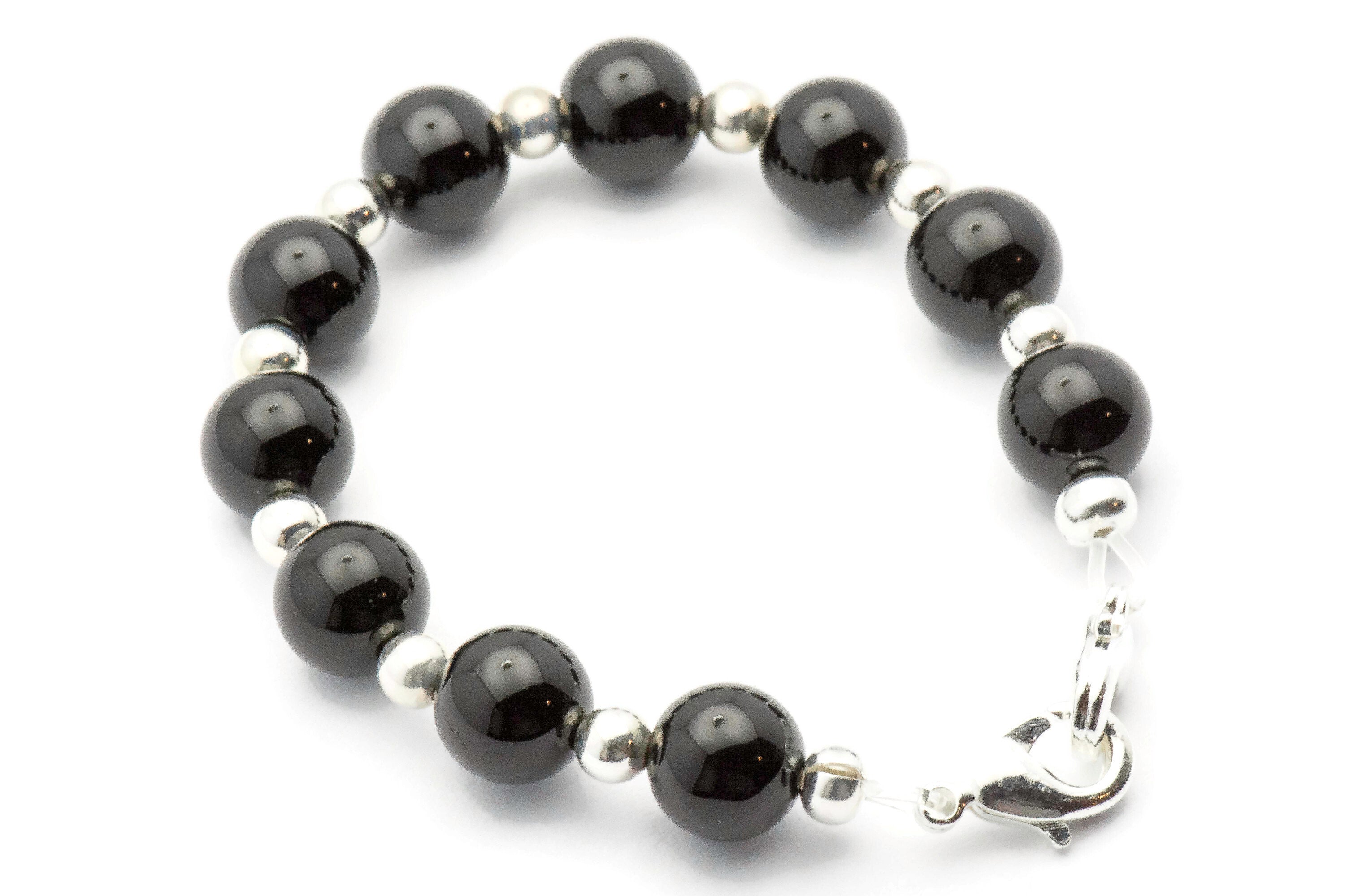 Black Onyx Beaded Bracelet Watch Band • Medical ID Bracelet • Handmade Watch Band • Gemstone Stretch Watch Band