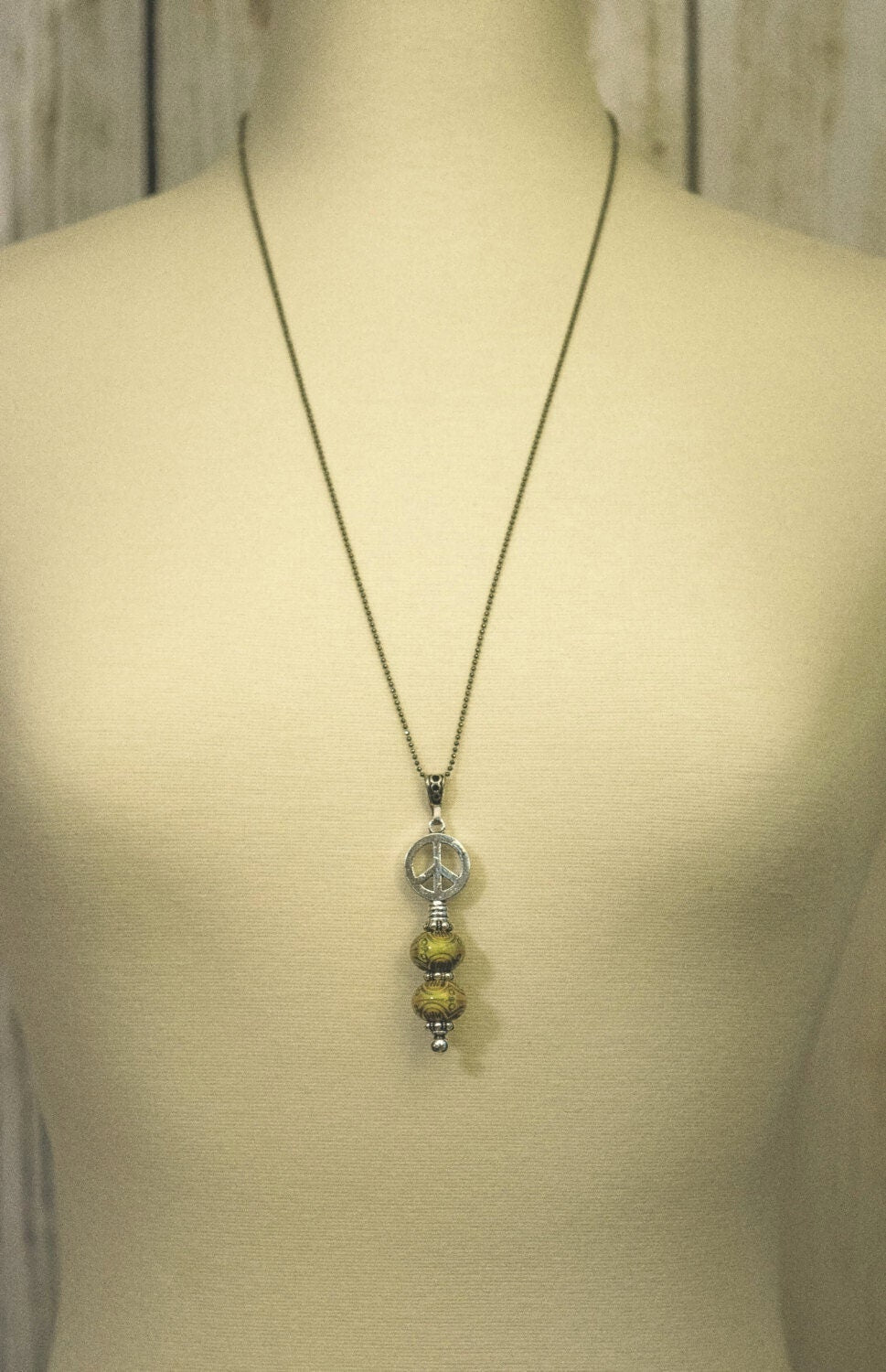 Peace Sign Necklace, Mood Bead, Sign Necklace, Peace