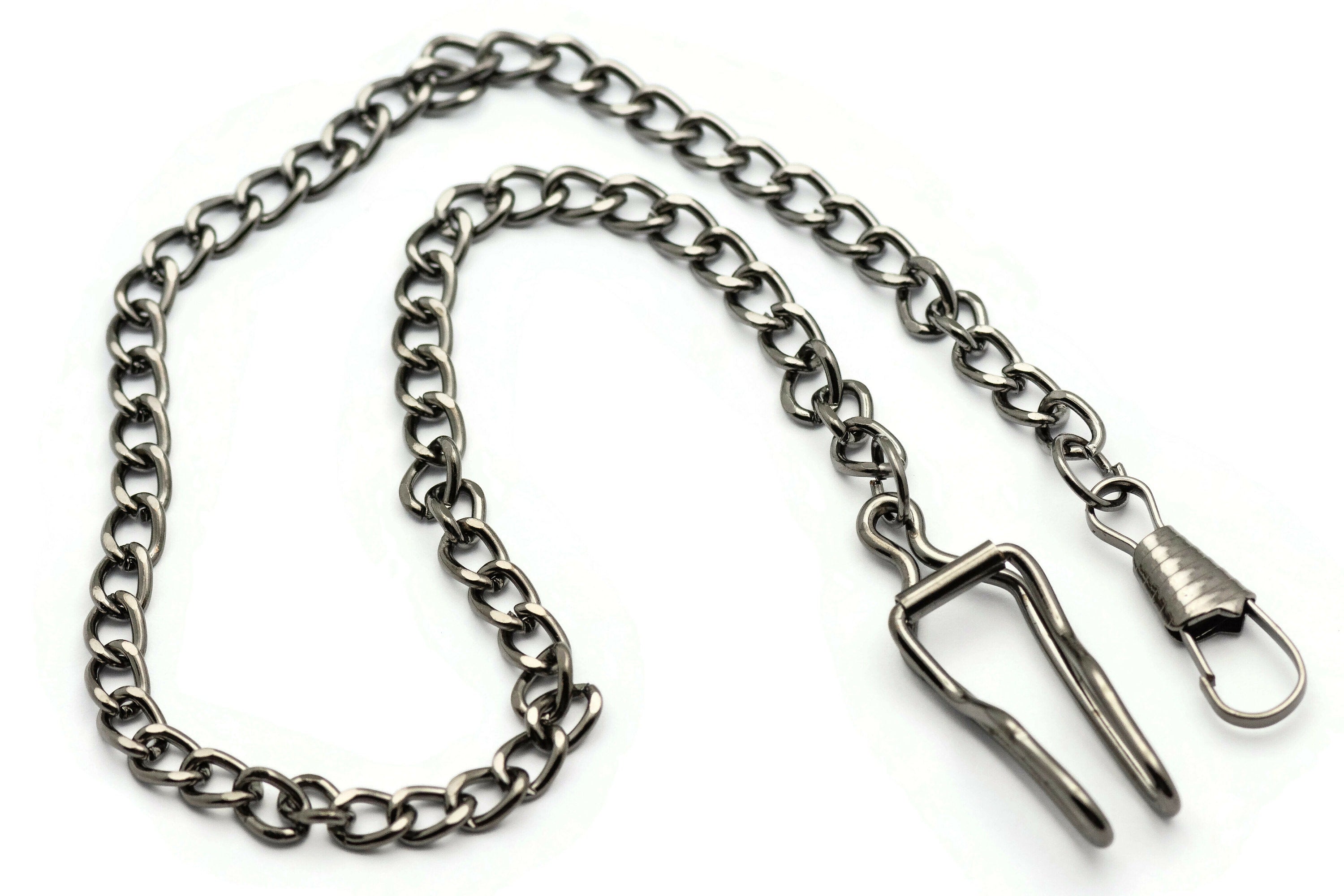 Gunmetal Pocket Watch Chain, Pocket Watch Accessories, Pocket Chain