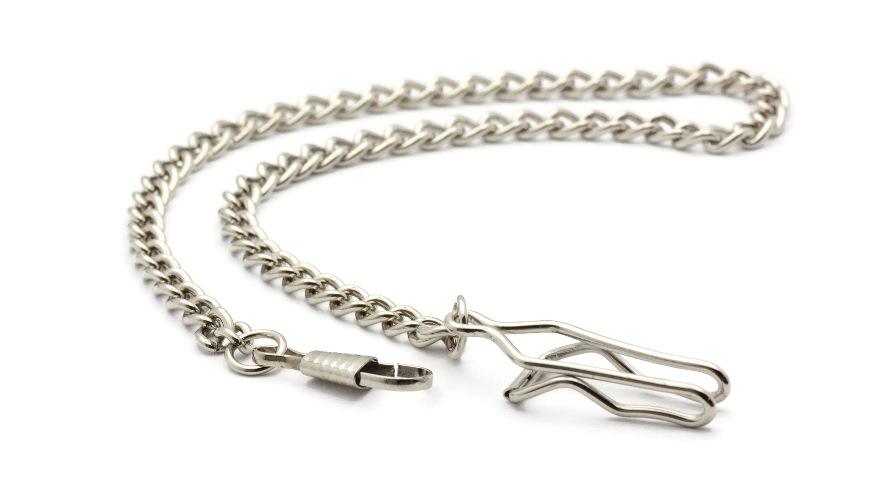 Silver Pocket Watch Chain, Pocket Watch Accessories, Pocket Chain