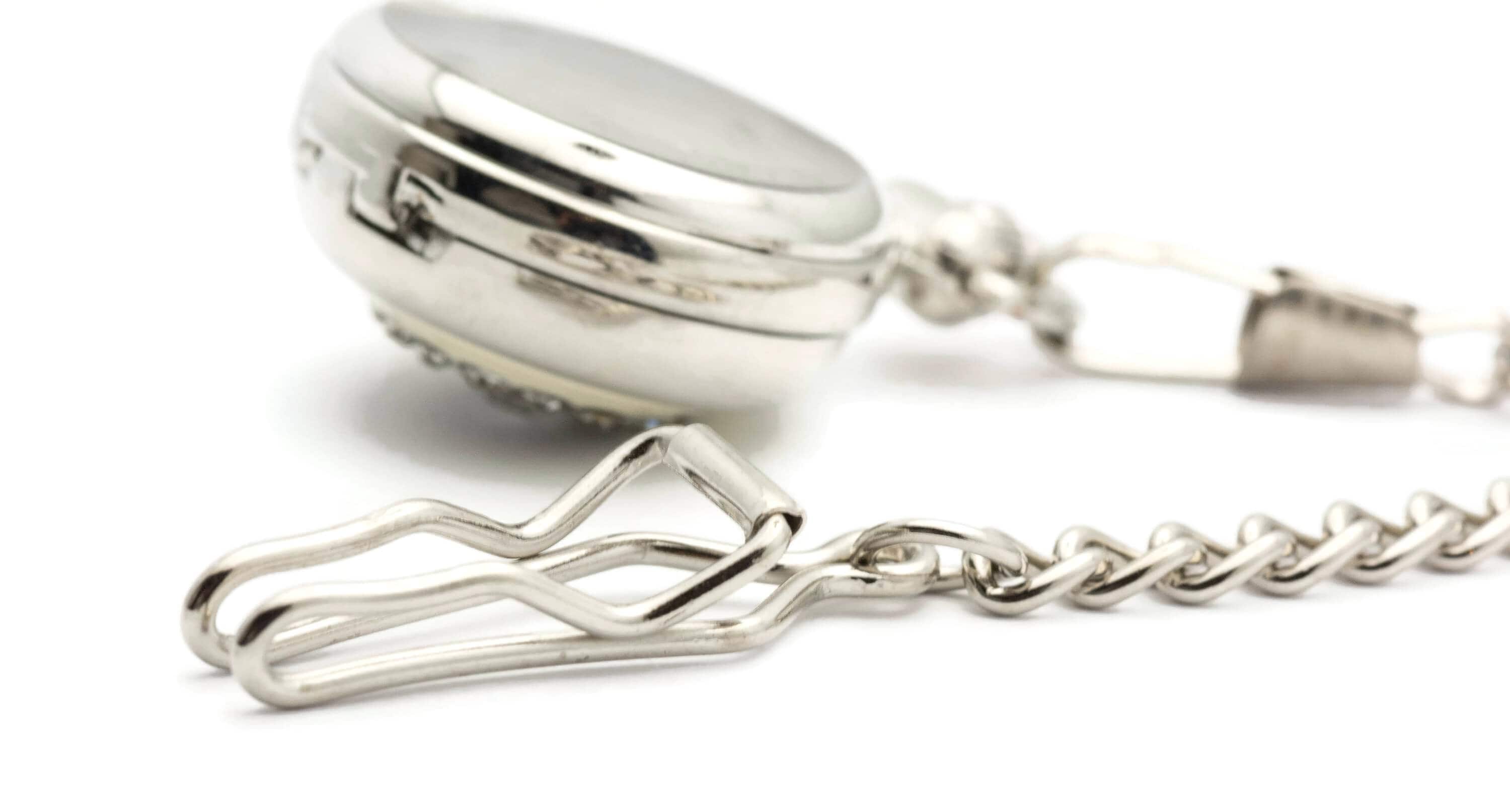 Silver Pocket Watch Chain, Pocket Watch Accessories, Pocket Chain