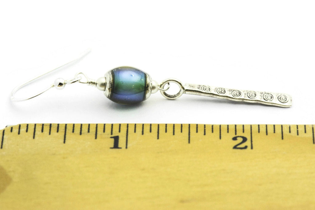 Mood Bead Earrings, Antiqued, Bead Earrings, Hill Tribe
