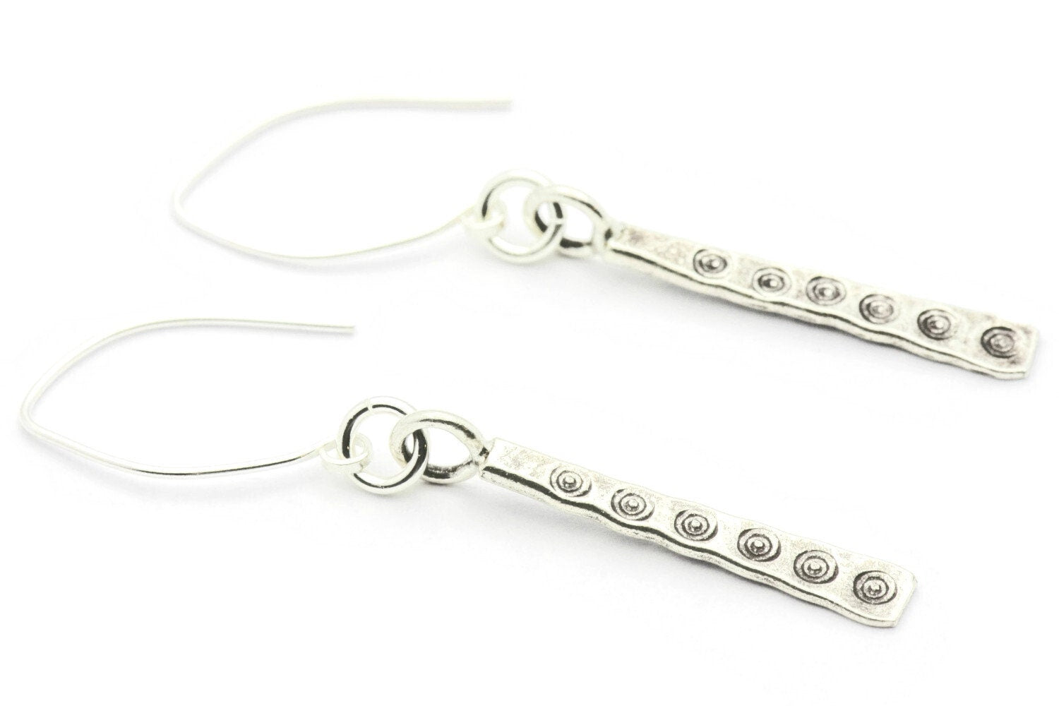 Hill Tribe Silver Earrings, Antiqued, Silver Earrings, Simple