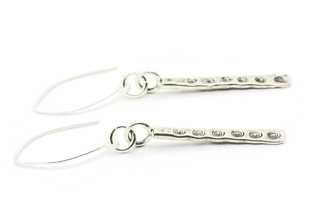 Hill Tribe Silver Earrings, Antiqued, Silver Earrings, Simple