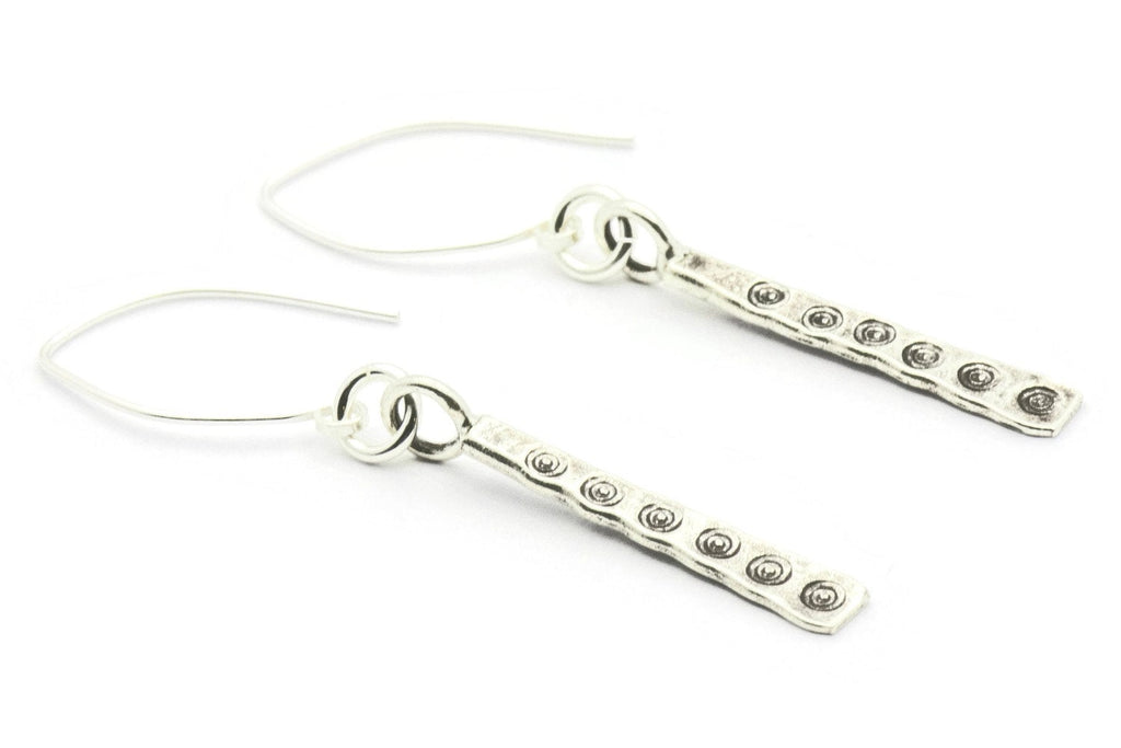 Hill Tribe Silver Earrings, Antiqued, Silver Earrings, Simple