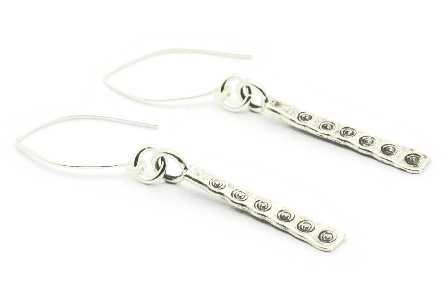 Hill Tribe Silver Earrings, Antiqued, Silver Earrings, Simple
