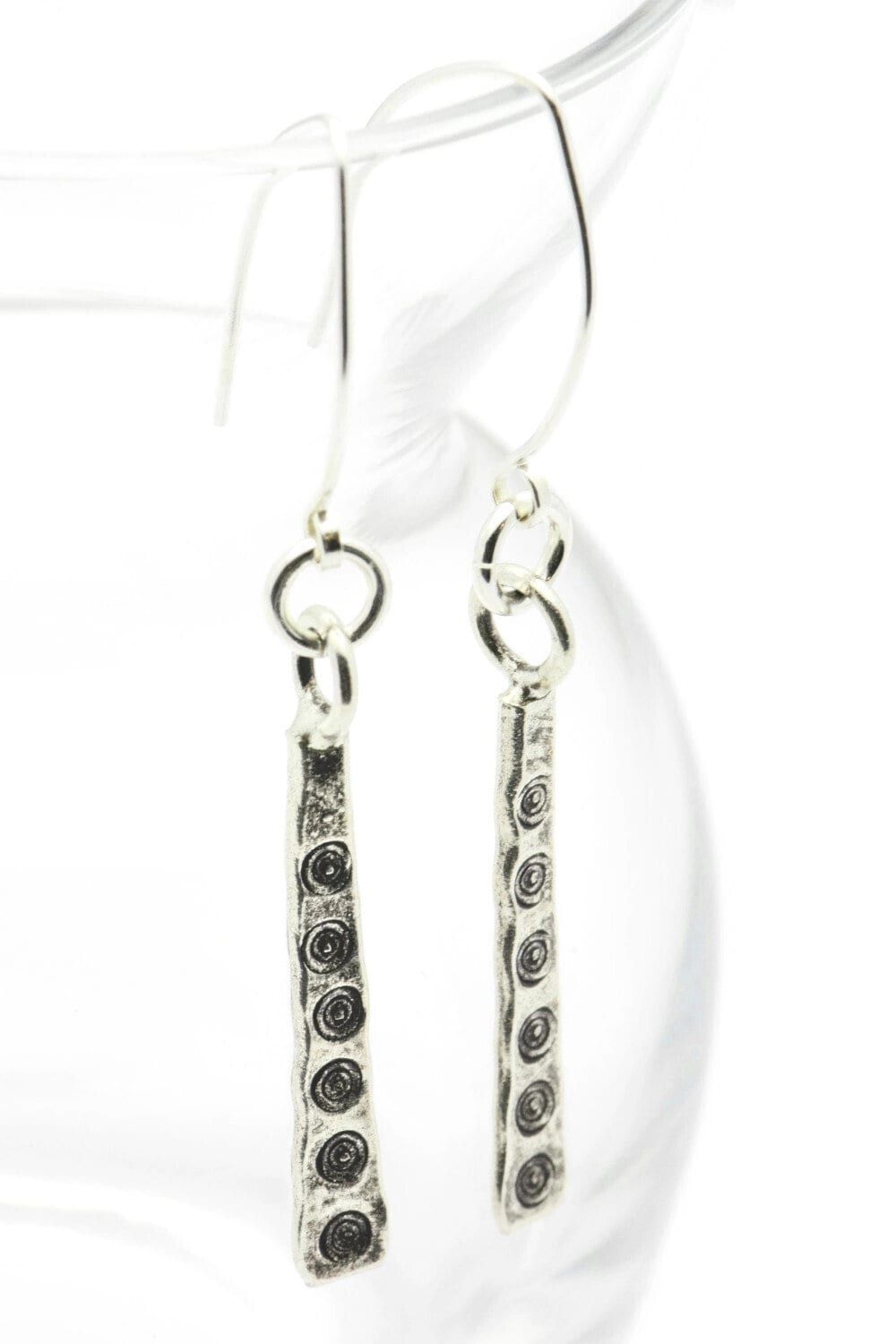Hill Tribe Silver Earrings, Antiqued, Silver Earrings, Simple