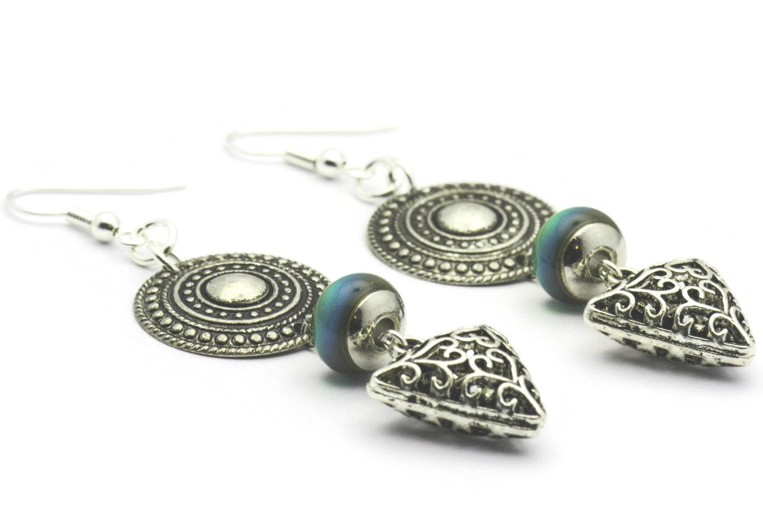 Boho Style Mood Earrings, Arrow, Mood Earrings, Silver