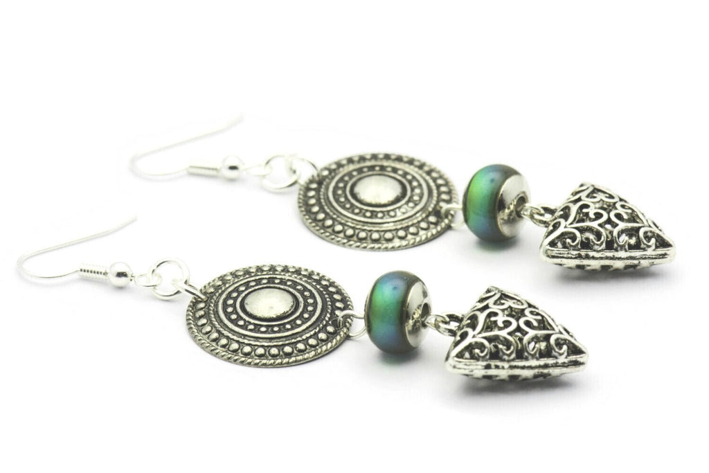 Boho Style Mood Earrings, Arrow, Mood Earrings, Silver