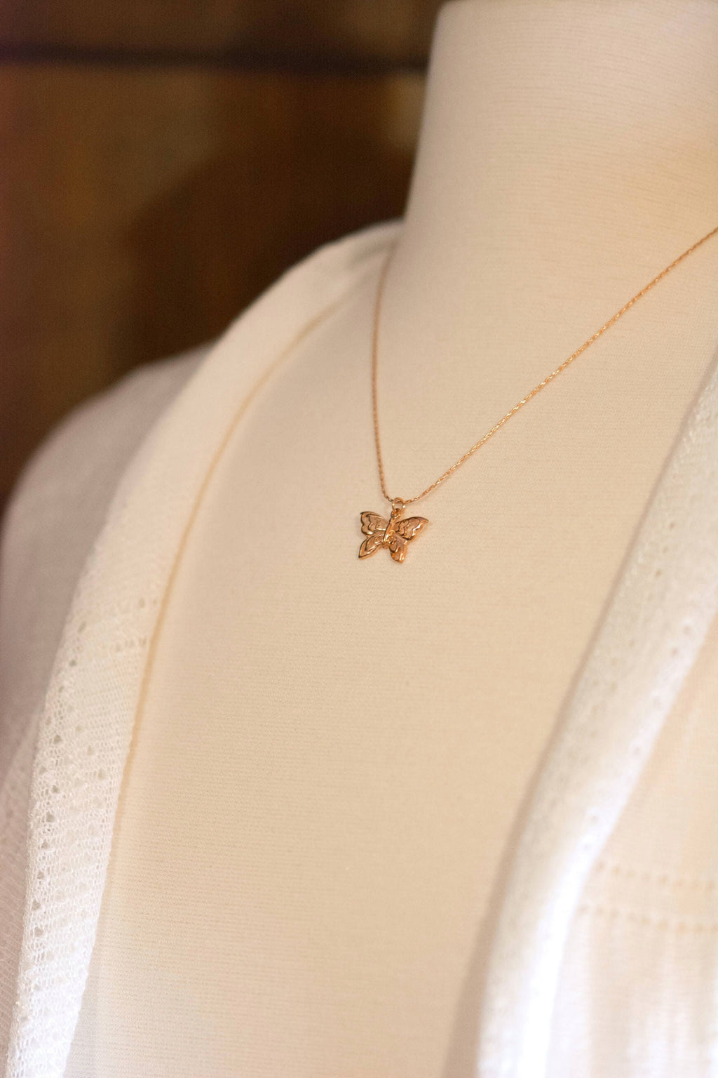 Butterfly Necklace, Rose Gold Butterfly, Rose Gold Chain Necklace, Butterfly Pendant, Gift for Woman