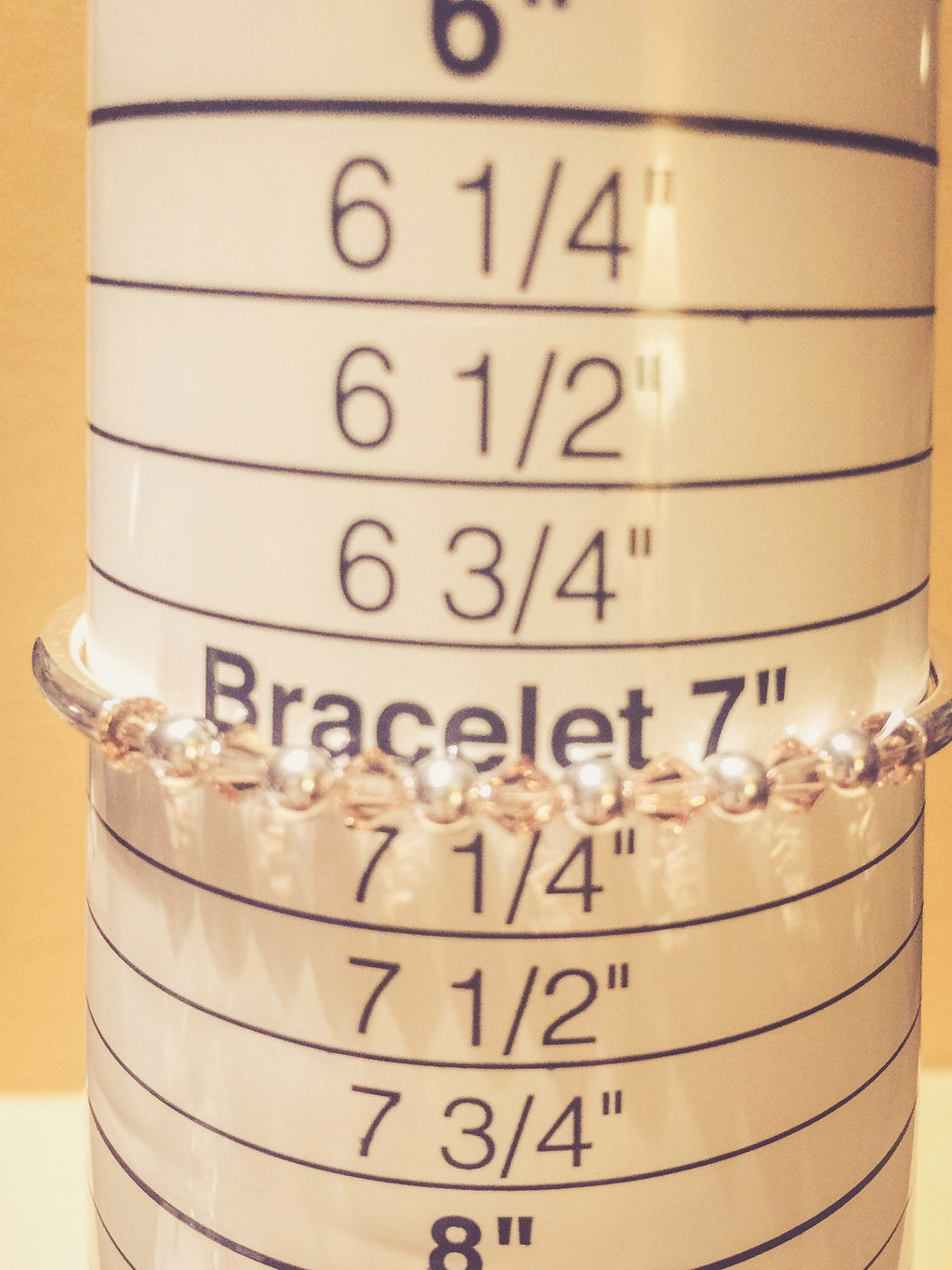 November Topaz Swarovski Crystal Birth Month Sterling Silver Plated Bracelet on bracelet measuring cone
