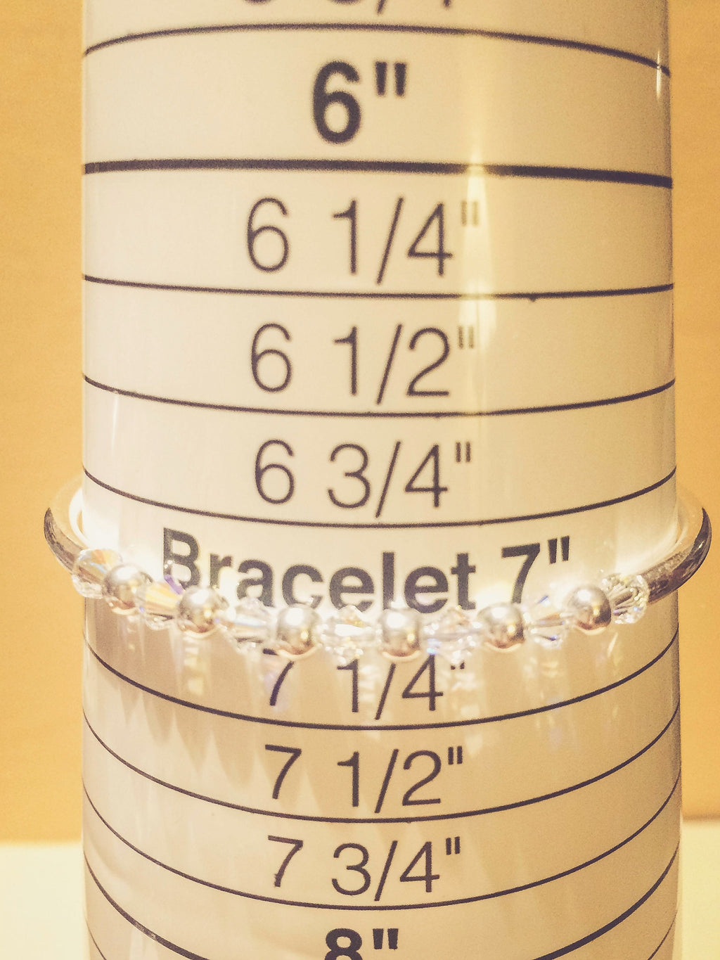 April Diamond Swarovski Crystal Birth Month Sterling Silver Plated Bracelet on bracelet measuring cone