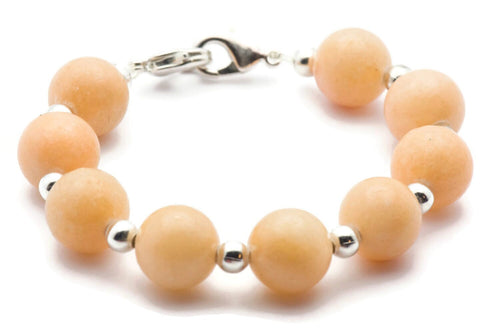 Aragonite Stretch Interchangeable Beaded Bracelet Watch Band • Medical ID Bracelet • Bracelet Watch Band