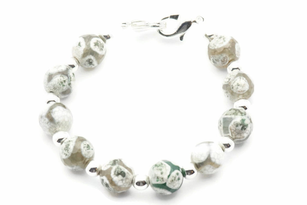 Green Agate Stretch Interchangeable Beaded Bracelet Watch Band • Medical ID Bracelet • Bracelet Watch Band