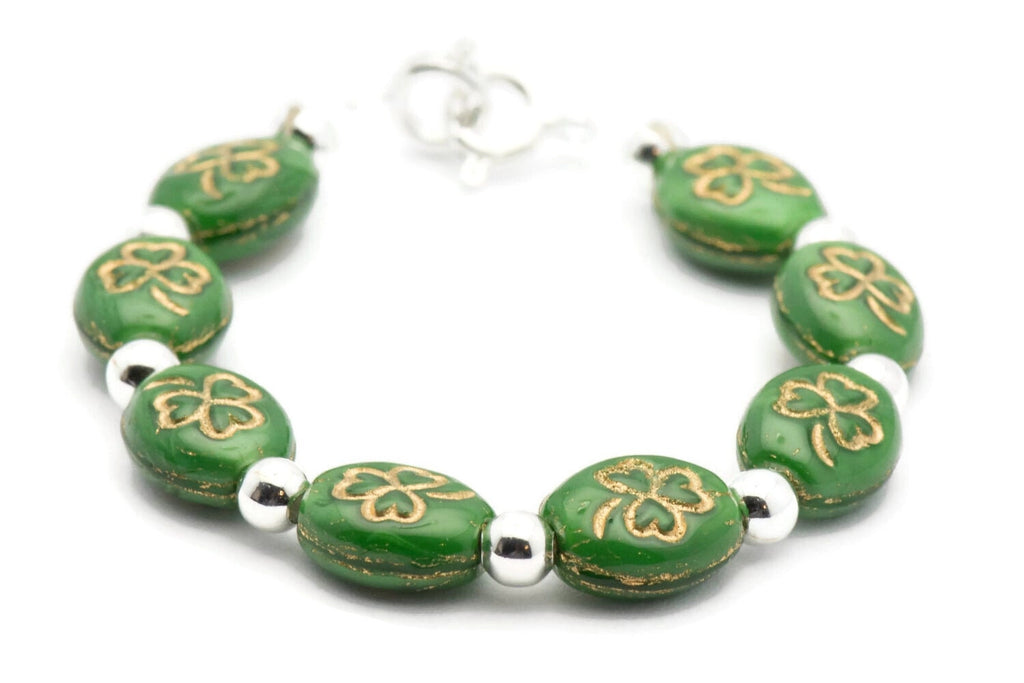 Green Clover Bracelet Watch Band • Interchangeable Band • Stretch Watch Band • Medical ID Bracelet