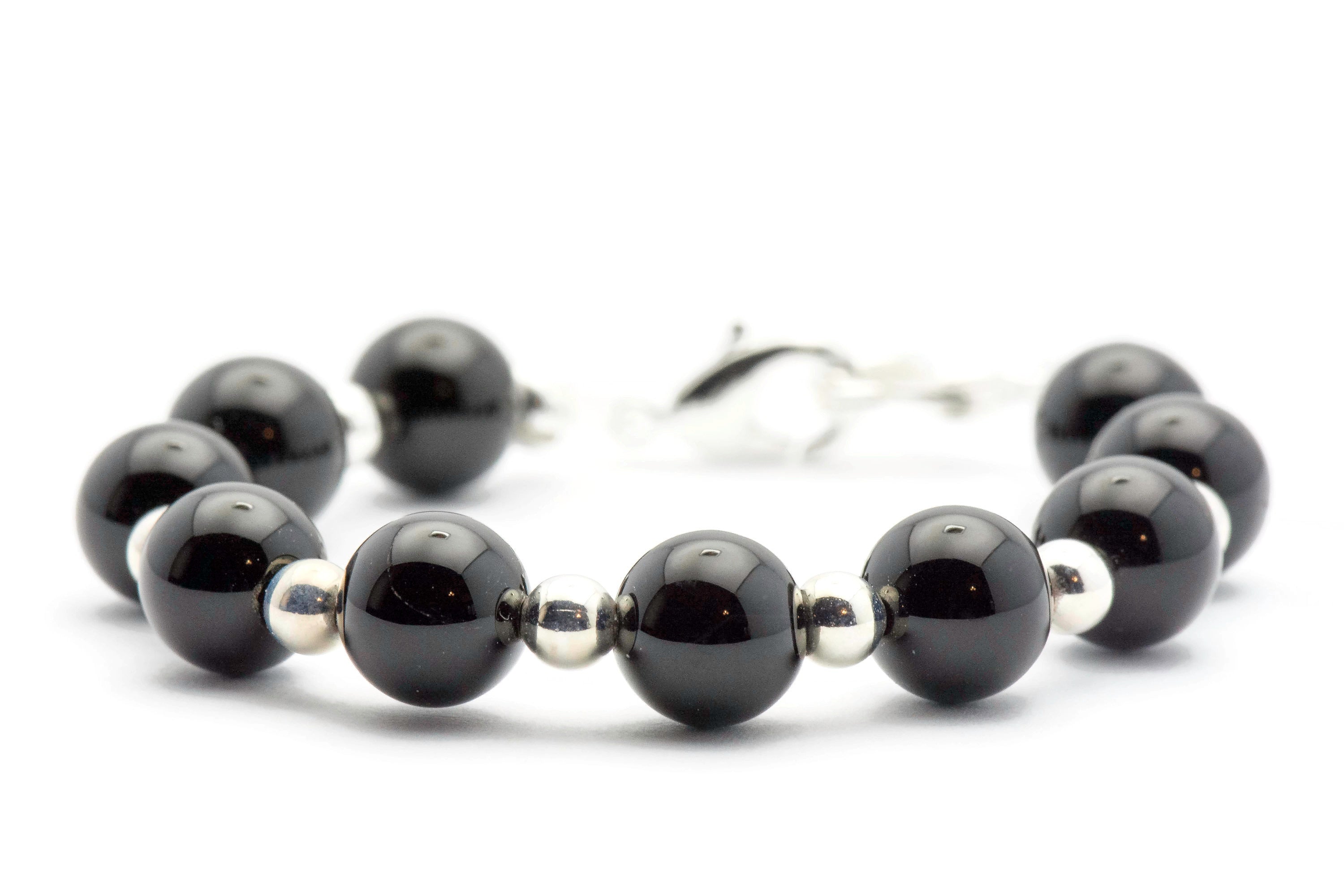 Black Onyx Beaded Bracelet Watch Band • Medical ID Bracelet • Handmade Watch Band • Gemstone Stretch Watch Band