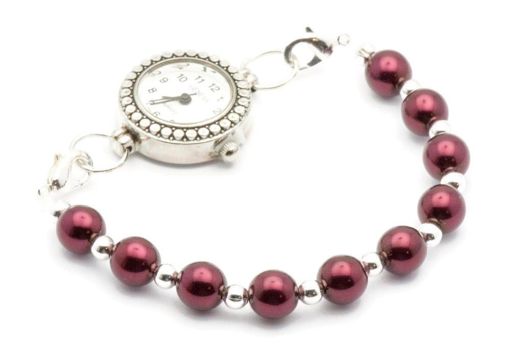 Sparkling Berries Beaded Bracelet Watch Band • Medical ID Bracelet • Handmade Watch Band • Stretch Watch Band