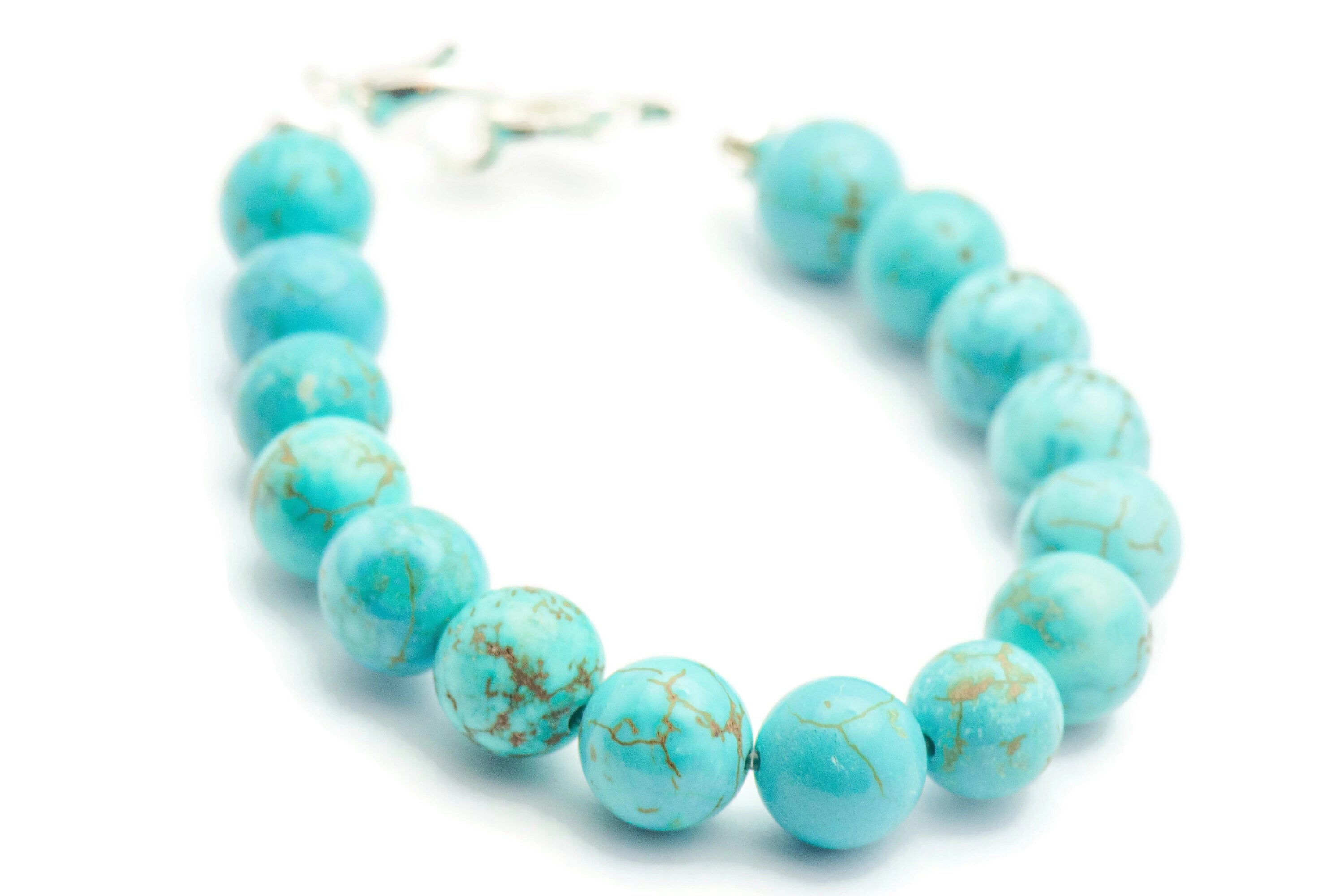 Turquoise Howlite Rounds Watch Band, Medical ID Bracelet • Handmade Watch Band • Stretch Watch Band