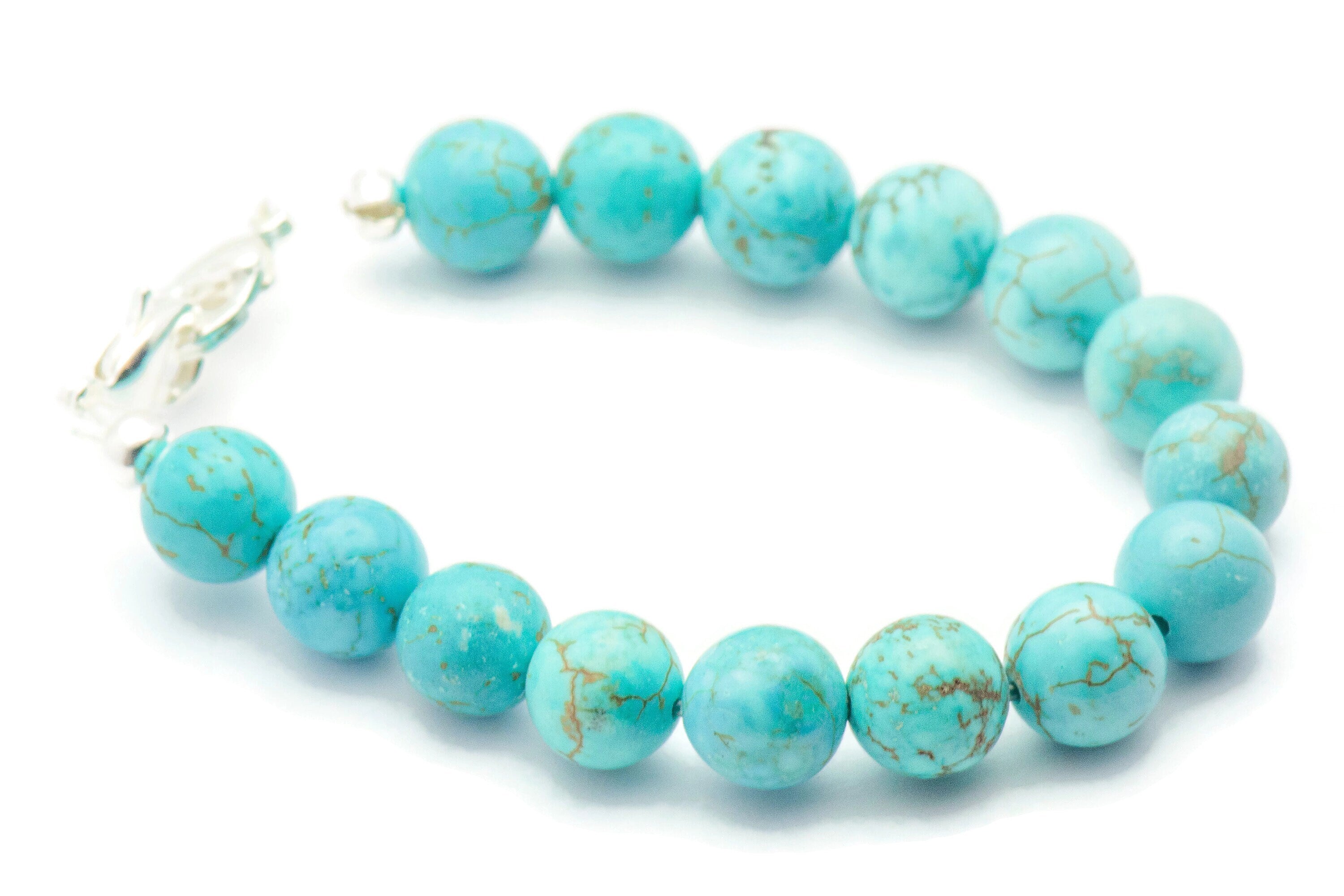 Turquoise Howlite Rounds Watch Band, Medical ID Bracelet • Handmade Watch Band • Stretch Watch Band