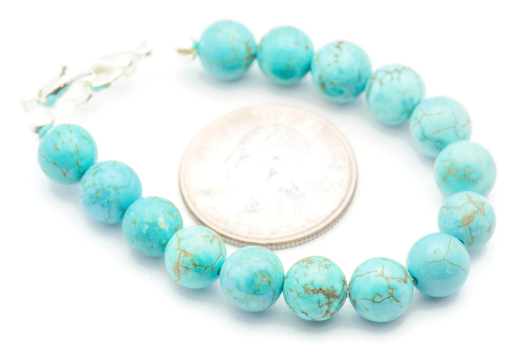 Turquoise Howlite Rounds Watch Band, Medical ID Bracelet • Handmade Watch Band • Stretch Watch Band