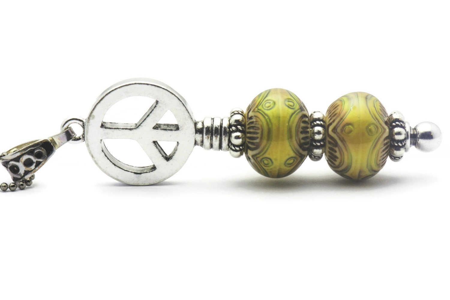 Peace Sign Necklace, Mood Bead, Sign Necklace, Peace