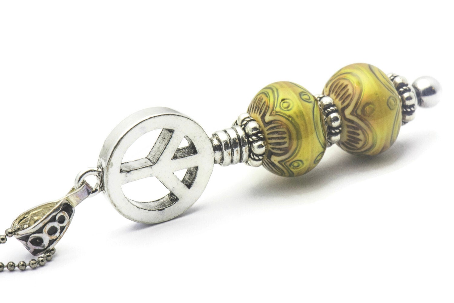 Peace Sign Necklace, Mood Bead, Sign Necklace, Peace