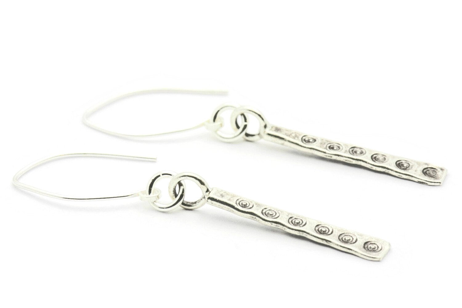 Hill Tribe Silver Earrings, Antiqued, Silver Earrings, Simple