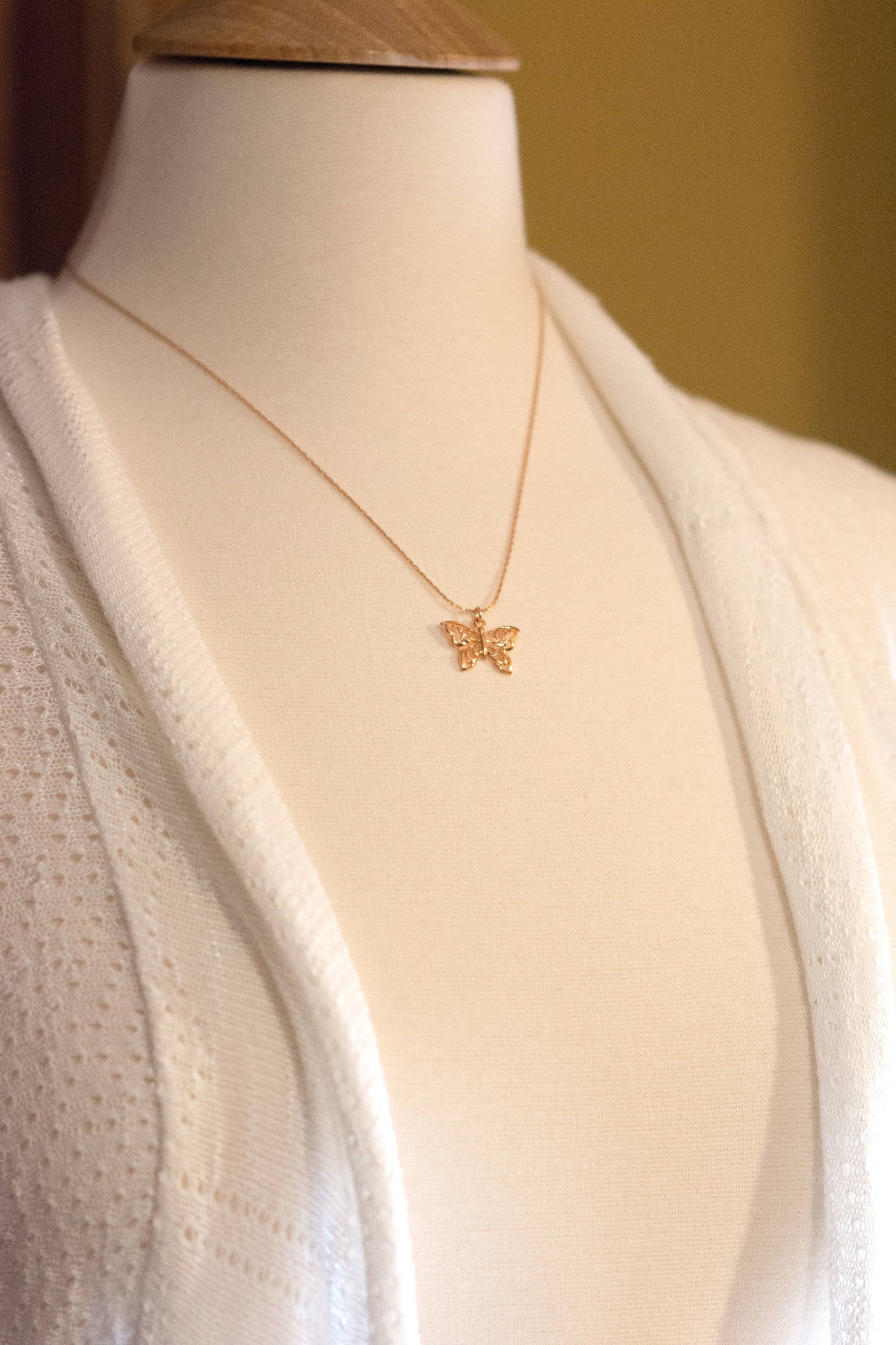 Butterfly Necklace, Rose Gold Butterfly, Rose Gold Chain Necklace, Butterfly Pendant, Gift for Woman