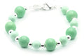 Mint Opaque Stretch Interchangeable Beaded Bracelet Watch Band • Medical ID Bracelet • Bracelet Watch Band