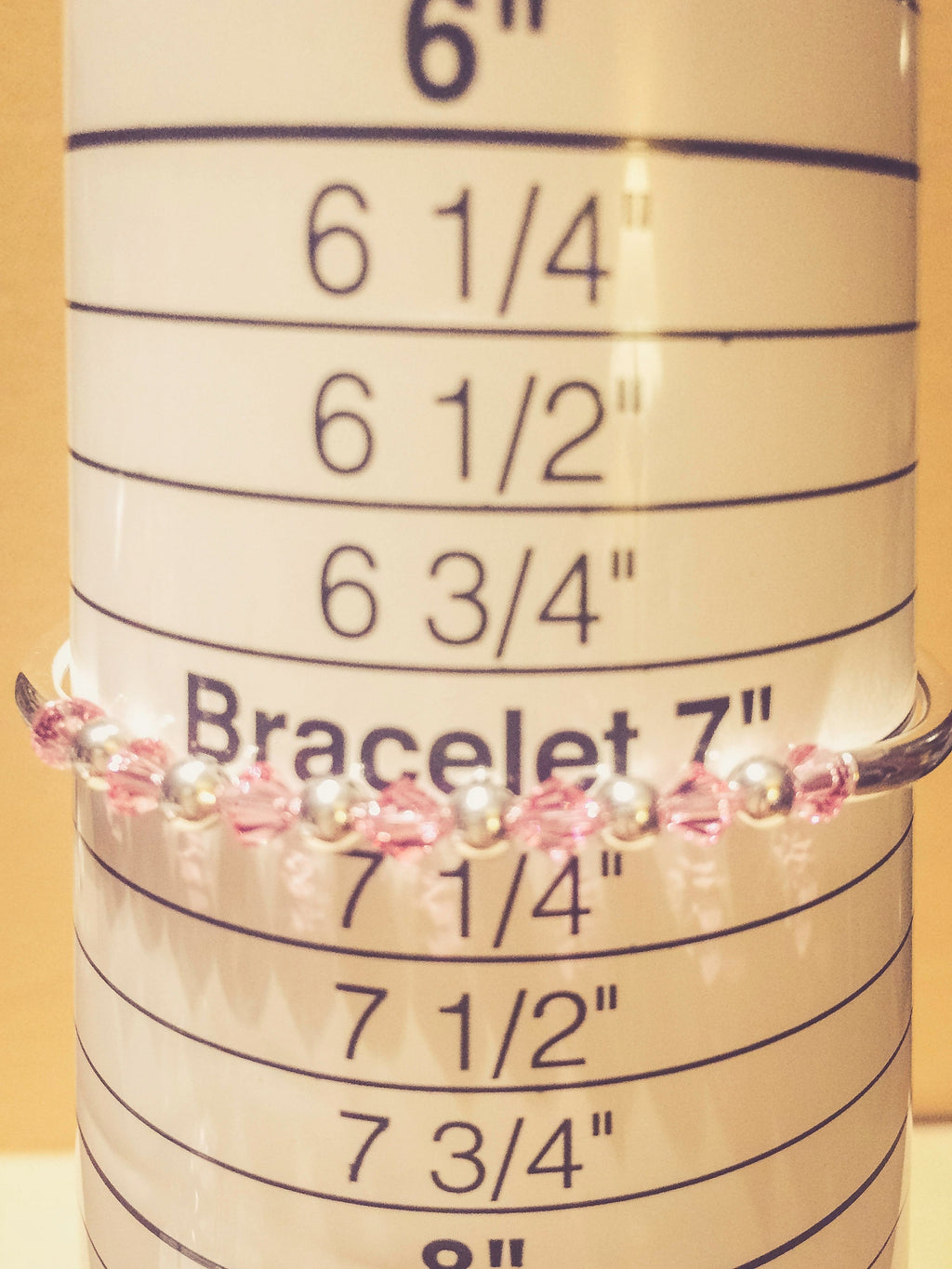 October Rose Swarovski Crystal Birth Month Sterling Silver Plated Bracelet on bracelet measuring cone