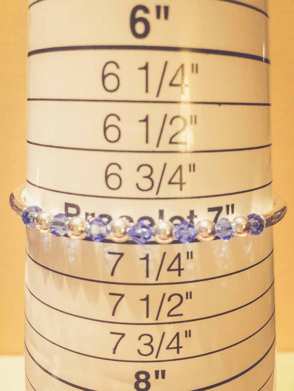 September Sapphire Swarovski Crystal Birth Month Sterling Silver Plated Bracelet on bracelet measuring cone