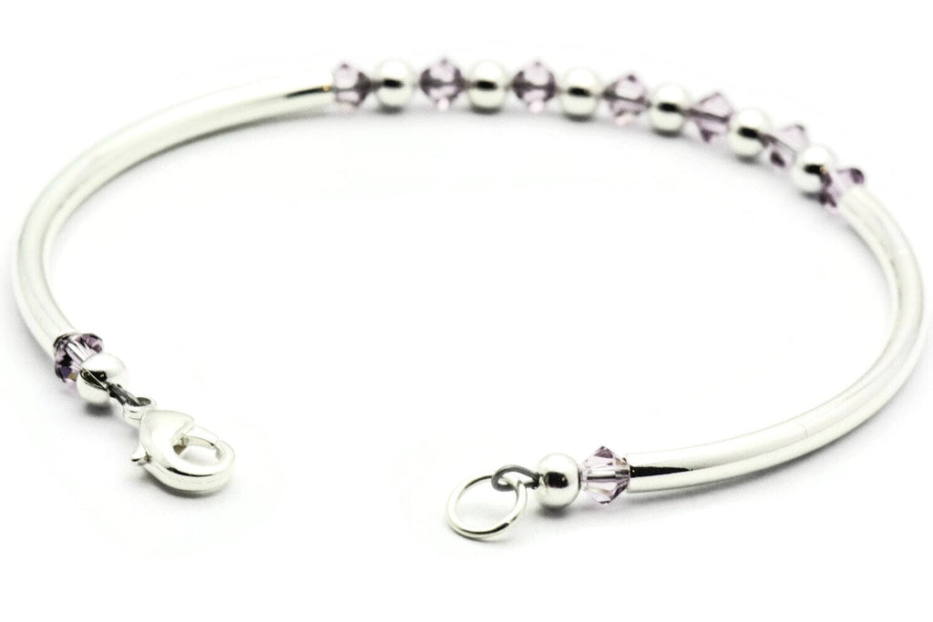 June Alexandrite Swarovski Crystal Birth Month Sterling Silver Plated Bracelet