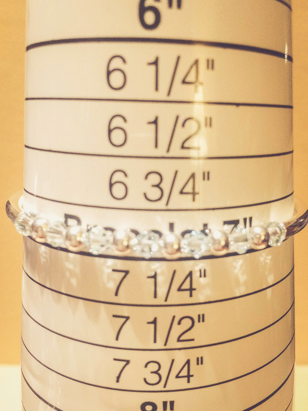 December Light Azore Swarovski Crystal Birth Month Sterling Silver Plated Bracelet on bracelet measuring cone