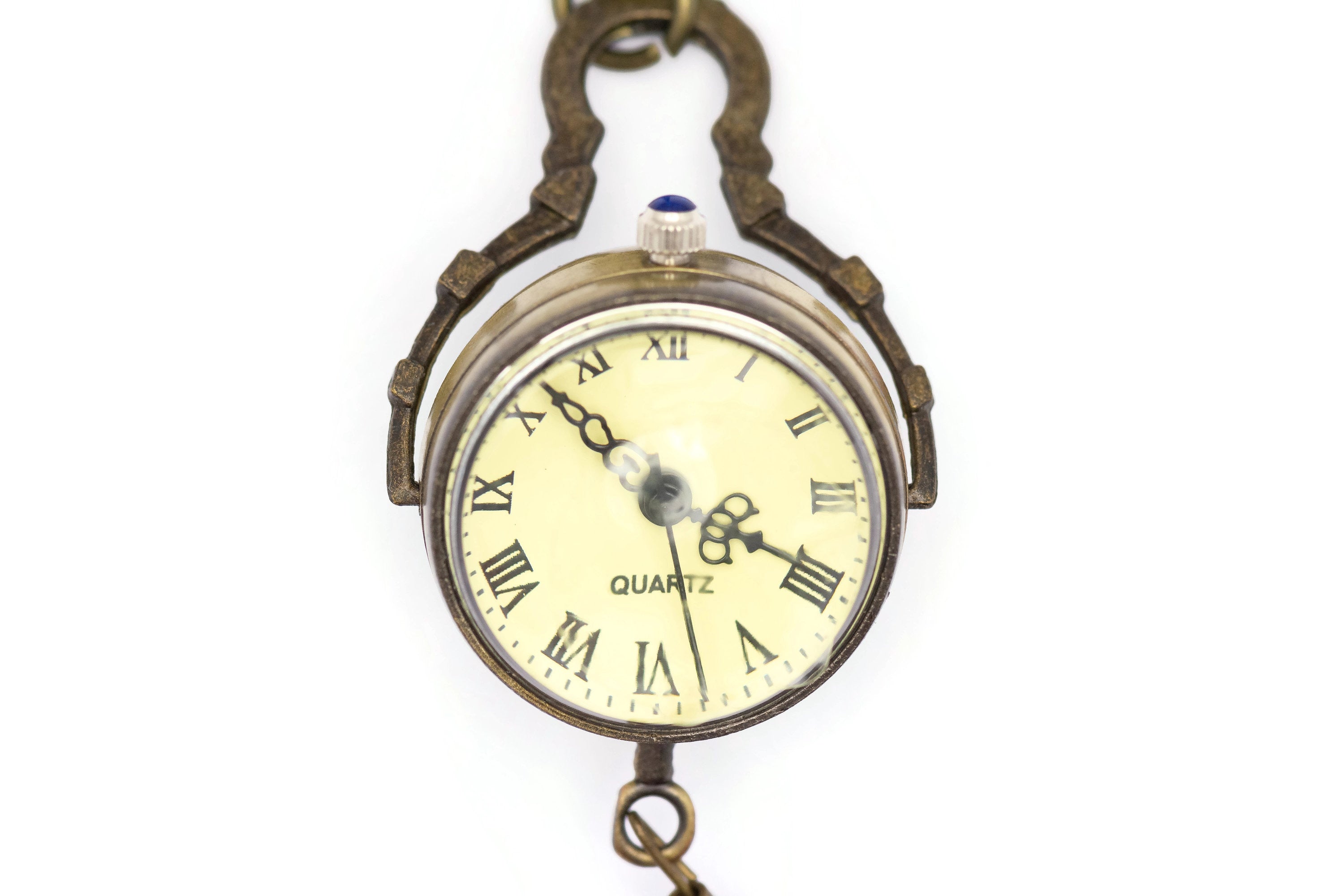 Globe Watch Necklace, Roman Numerals, Long Necklace Watch, Bronze Watch, Ladies Watch, Unique Watch Pendant, Tassel Pendant