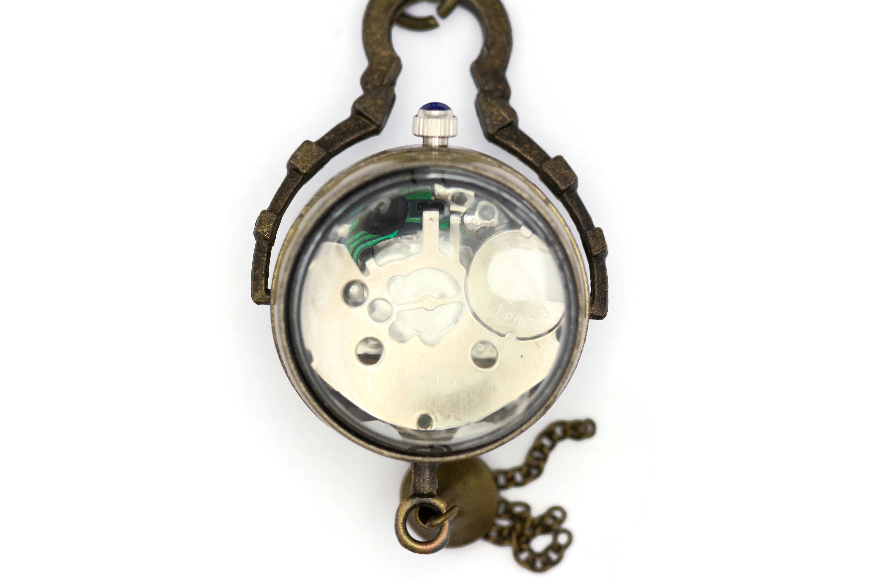 Globe Watch Necklace, Roman Numerals, Long Necklace Watch, Bronze Watch, Ladies Watch, Unique Watch Pendant, Tassel Pendant