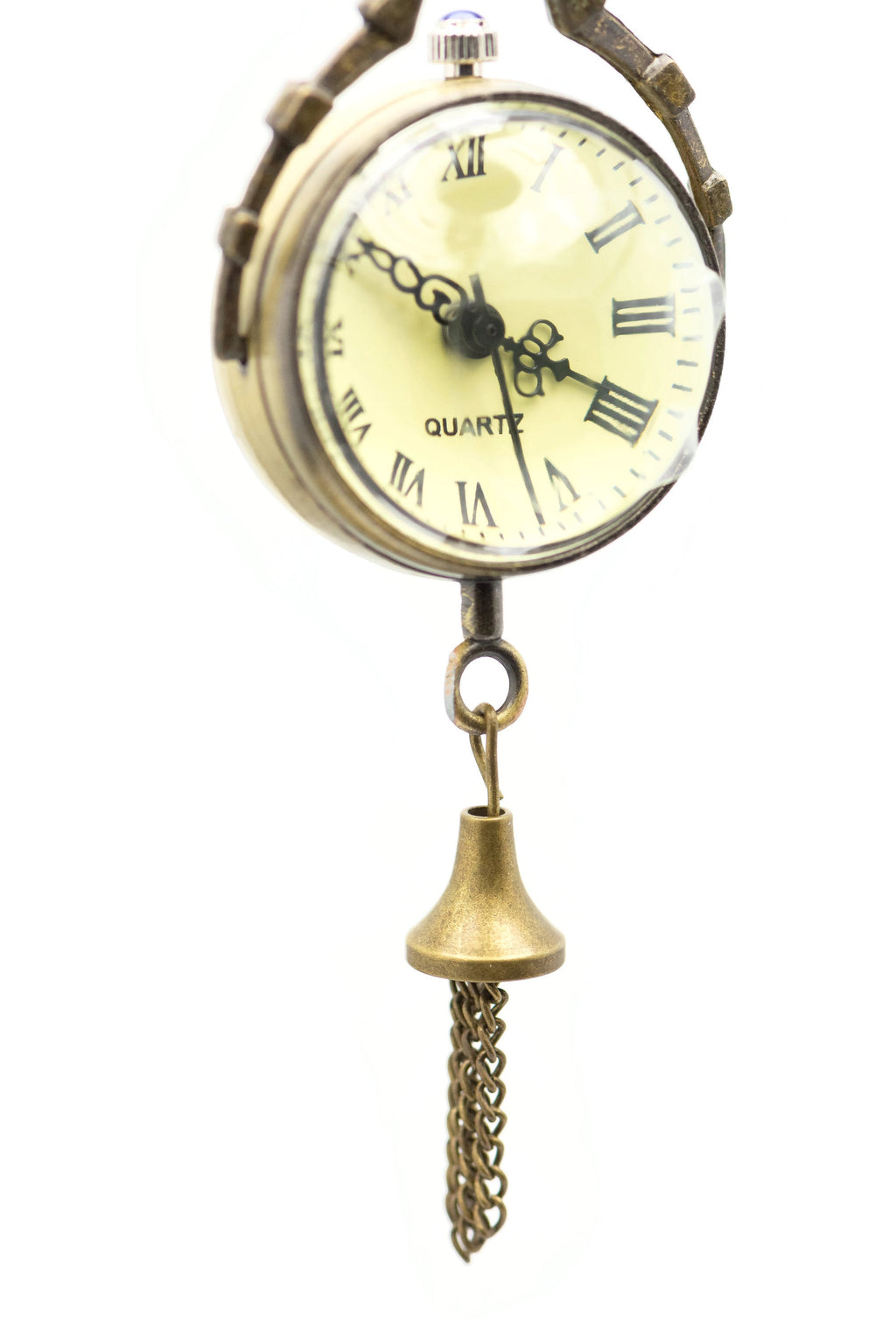 Globe Watch Necklace, Roman Numerals, Long Necklace Watch, Bronze Watch, Ladies Watch, Unique Watch Pendant, Tassel Pendant