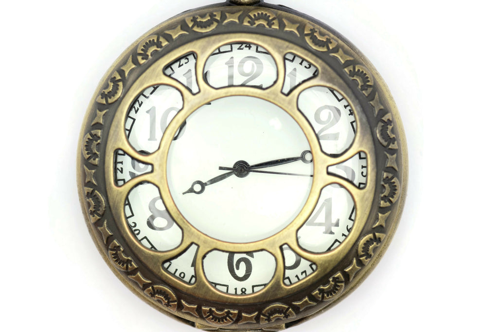 Sun and Moon, Jumbo Pocket Watch, Antique Bronze, Watch Necklace, Long Necklace Watch, Bronze Pocket Watch, Ladies Pocket Watch